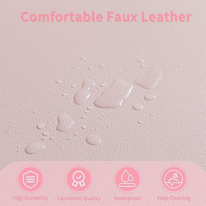 Brelice 47" Faux Leather Loveseat Sofa, Modern Small Couch for Small Space with 2 Pillows, 2 Seater Couch for Living Room, Bedroom, Office, Apartment (Pink)