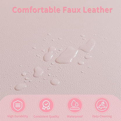 Brelice 47" Faux Leather Loveseat Sofa, Modern Small Couch for Small Space with 2 Pillows, 2 Seater Couch for Living Room, Bedroom, Office, Apartment (Pink)