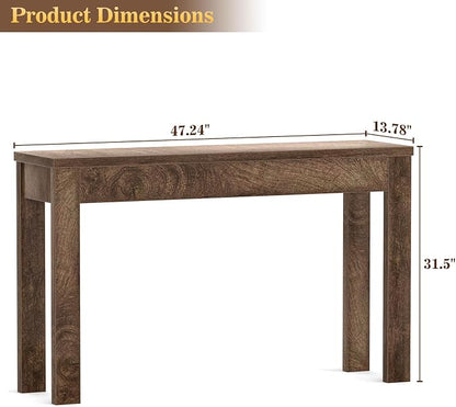 Armocity Console Table, 47" Farmhouse Wood Entryway Table, Sofa Tables Narrow Long Behind Couch, Entry Table for Entrance, Hallway, Living Room, Cracked Oak