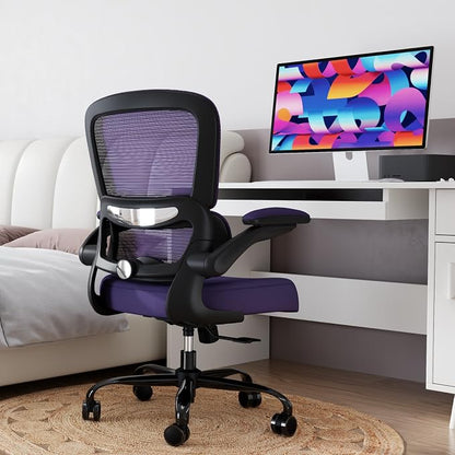 TRALT Office Chair - Ergonomic Desk Chair with Adjustable Lumbar Support, Mesh Computer Chair, Executive Chair for Home Office Comfortable Lumbar Support (Violet)