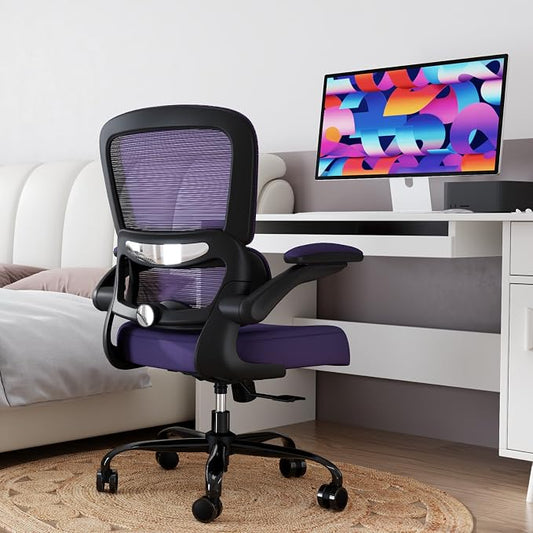 TRALT Office Chair - Ergonomic Desk Chair with Adjustable Lumbar Support, Mesh Computer Chair, Executive Chair for Home Office Comfortable Lumbar Support (Violet)