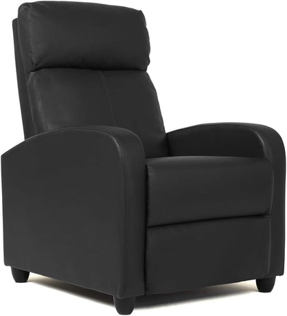 FDW Recliner Chair Push Back Sofa Home Theater Seating with Lumbar Support and Leather Padded Seat Backrest for Living Room