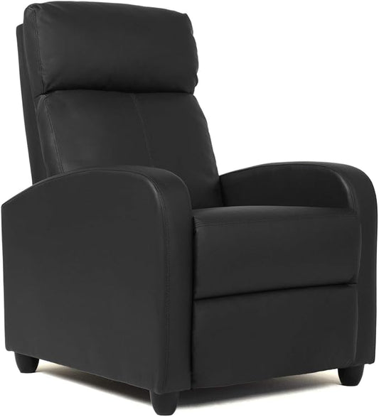 FDW Recliner Chair Push Back Sofa Home Theater Seating with Lumbar Support and Leather Padded Seat Backrest for Living Room