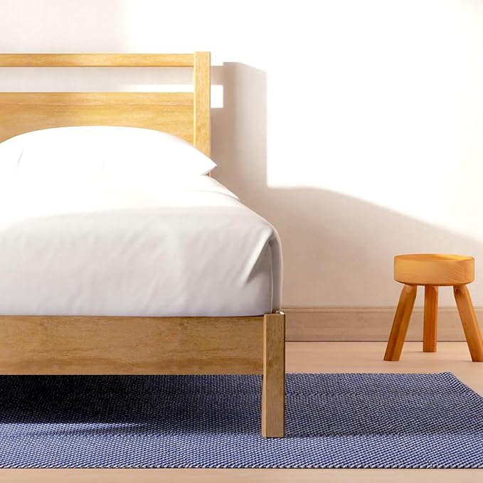 LIFEMENT Signature Wood Platform Bed Frame with Headboard, Essential, Noise Free, Under Bed Storage, No Box Spring Needed, Easy Assembly (Natural, Queen (U.S. Standard))