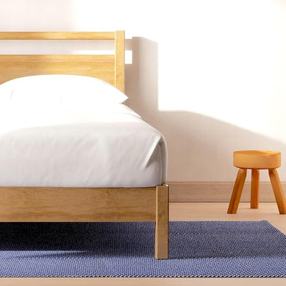 LIFEMENT Signature Wood Platform Bed Frame with Headboard, Essential, Noise Free, Under Bed Storage, No Box Spring Needed, Easy Assembly (Natural, Queen (U.S. Standard))