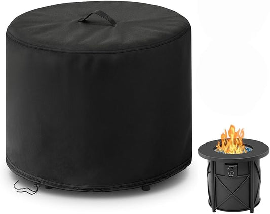 POMER Fire Pit Cover,30inch Round Fire Pit Cover for BALI OUTDOORS Gas Firepit Table Waterproof Propane Gas Fire Pit Column Cover - 30" D x 25" H