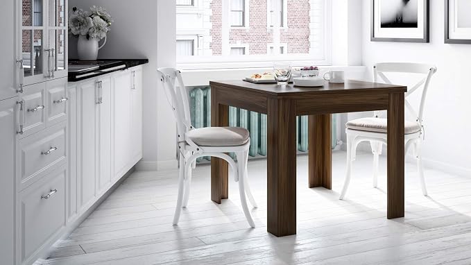 Mobili Fiver, Square extendable Dining Table, Eldorado, 35.4(70.9) x35.4 in, Rustic Oak, for 4-8 People, Expandable Dining Table for Kitchen, Italian Furniture