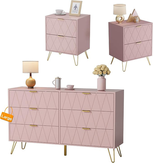 Anbuy Bedroom Sets 3 Piece Pink