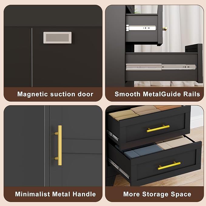 Tall Metal Narrow Storage Cabinet 67" H with 2 Drawer, Black Pantry Cabinets with 2 Adjustable Shelves and Door,Tall Bathroom Cabinet for Kitchen, Home Office, Living Room, Dining Room