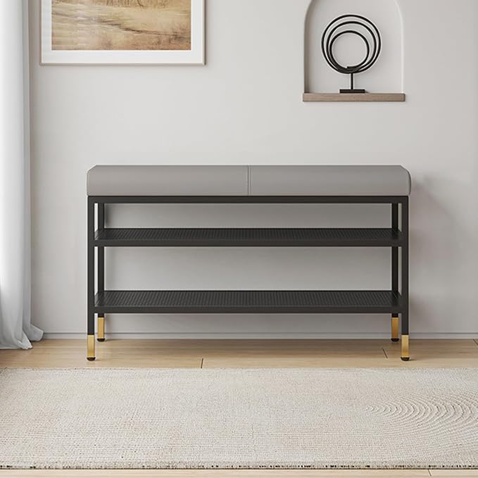 Shoe Rack Bench For Entryway/Closet,Storage Ottoman,Storage Bench,Shoe Organizer,Shoe Cabinet,Entryway Bench/Ottoman With Shoe Storage and Seating,for Living Room,Bedroom End of Bed,Installation Free