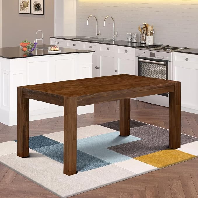 East West Furniture CN6-0N-T Celina Modern Kitchen Table - Rectangle Rustic Wood Dining Table , 36x60 Inch, Walnut