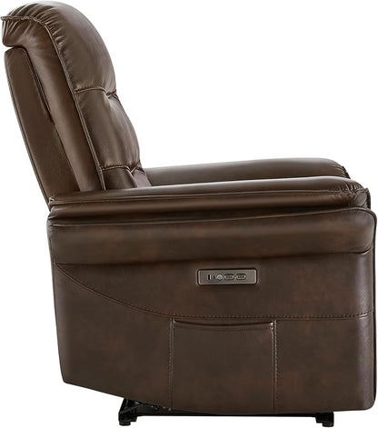 KISLOT Power Recliner Chair with Adjustable Headrest and Footrest, Dual Motor Leather Reclining Chair with USB/Type-C Charging, Zero Gravity Modern Electric Recliner for Adults Living Room Bedroom