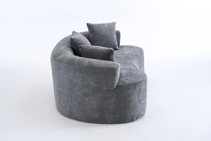 67" Cloud Curved Loveseat Sofa, Deep Seat Boneless Love Seat Couches with 3 Throw Pillows, Modern Chenille 2 Seater Compressed Floor Loveseat Sofa for Living Room Small Spaces, No Assembly | Breathable material