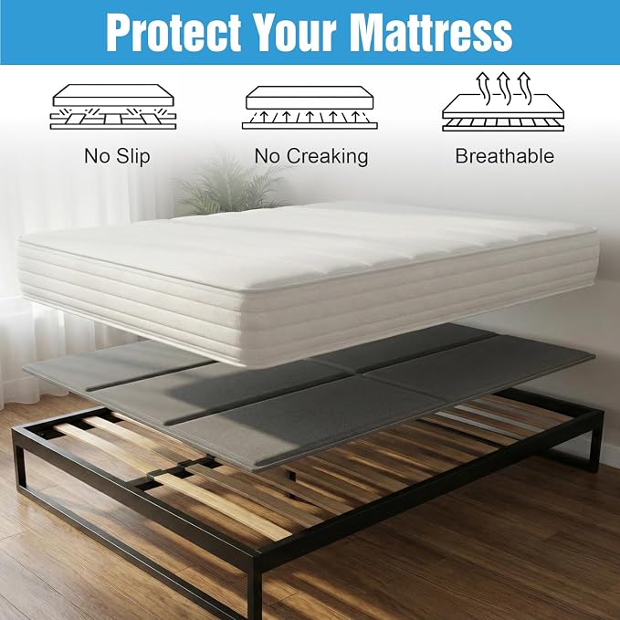 Bunkie Board Full Size (54x75''), 10mm Bed Boards for Under Mattress, Breathable, Noise Minimizing, Moisture Resistant Bunkieboards, Heavy Duty Bed Support Board for Platform & Slatted Frames