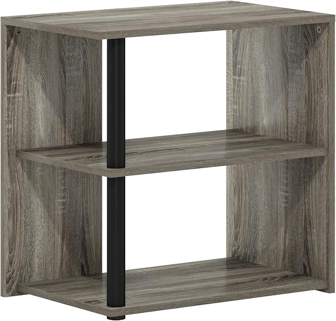 Furinno Romain Side Table, 2-Tier End Table with Open Shelf, Night Stand, Bedside Table, for Living Room, Bedroom, French Oak
