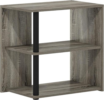 Furinno Romain Side Table, 2-Tier End Table with Open Shelf, Night Stand, Bedside Table, for Living Room, Bedroom, French Oak