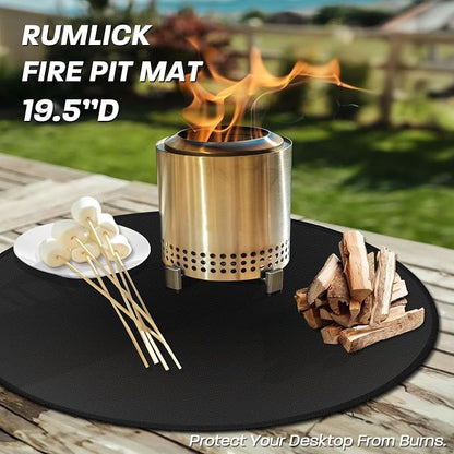 19.5" Fire Pit Mat for Solo Stove Mesa, Oil and Waterproof Round Tabletop Under Fire Pit Mat, Portable Camping Stove Mat for Solo Stove Accessories