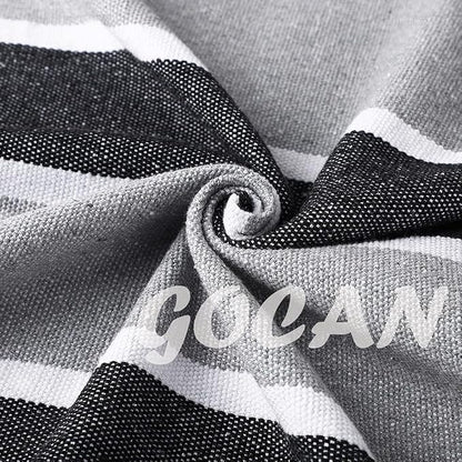 GOCAN Brazilian Double Hammock 2 Person Extra Large Canvas Cotton Hammock for Patio Porch Garden Backyard Lounging Outdoor and Indoor (Gray Stripe)