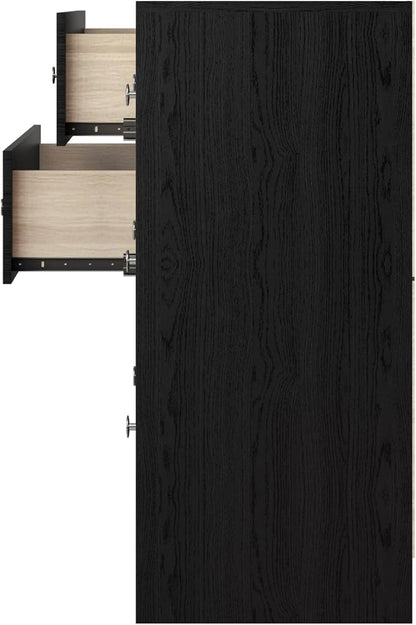 HOME DESIGN Altoona 3-Piece Bedroom Set with Dresser and Two Nightstands, Black