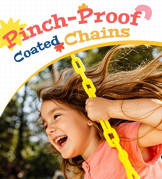 2 Pack Heavy Duty Swing Seats with 66" Rust-Resistant Chains, Swing Set Accessories Replacement with Quick Links, Kids Swings Supports 330 lbs for Outdoor Playground Trees, Blue