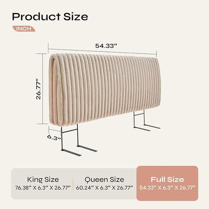 4.7" Upholstered Modern Headboard for Full Size Bed, Height Adjustable and Ergonomic Headboard, Easy Assemble, Sturdy and Durable, Faux Rabbit Fur, Light Camel