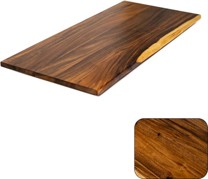 Walnut Solid Wood Table Top – Live Edge Wood Slab for Desktop, Countertop, Laundry, Dining Table, RV Table Top – 27" D x 48" W, Fully Finished and Scratch Resistant