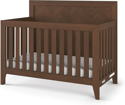 Child Craft Kieran 4-in-1 Convertible Baby Crib, Wooden Nursery Furniture Converts to Toddler Bed Daybed & Full-Size Bed, Adjustable Mattress Heights, Non-Toxic Baby Safe Finish, Toasted Chestnut
