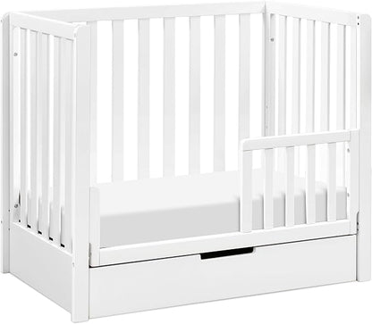 Carter's by DaVinci Colby 4-in-1 Convertible Mini Crib with Trundle Drawer in White, Greenguard Gold Certified, Undercrib Storage