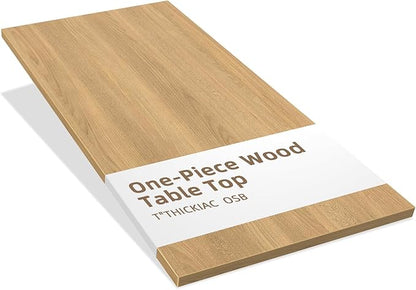 Universal 60 x 24 One-Piece Solid Wood Table Top, 1" Thick Desktop for Stand Up Height Adjustable Desk Frames, Home Office Tabletop, Countertop DIY, Elmwood