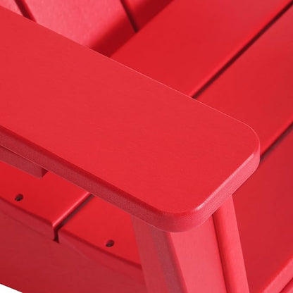 Costaelm Paradise Kids Outdoor Preschool HDPE Plastic Classic Adirondack Rocking Chair (Set of 2), Red