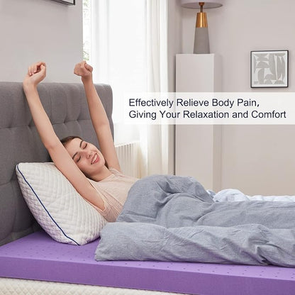 SINWEEK 3.8 Inch Gel Memory Foam Mattress Topper Ventilated Soft Mattress Pad, Bed Topper, CertiPUR-US Certified, Twin XL Size
