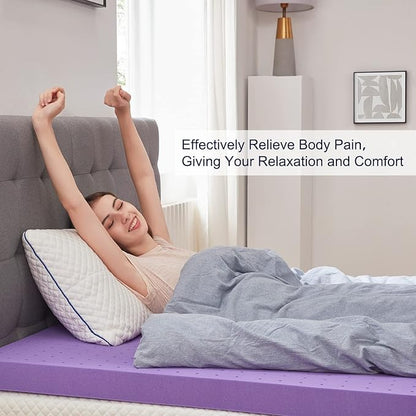 SINWEEK 3 Inch Gel Memory Foam Mattress Topper Ventilated Soft Pressure Relieve Mattress Pad, Breathable Bed Topper, CertiPUR-US Certified, King Size