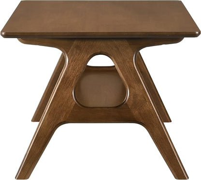 Arona Mid-Century Modern Wood Coffee Table with Shelf