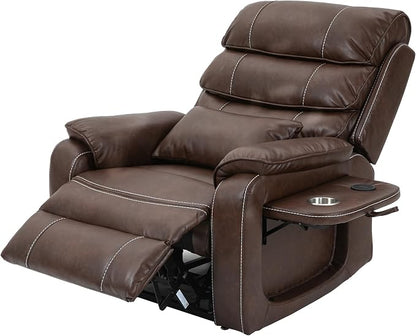 JIKFRIMA Power Lift Recliner Chair for Adults Elderly Senior | Lay flat Lift Recliner with Foldable Tray Table,Massage and Heating,Wireless Charging USB Ports,Faux Leather