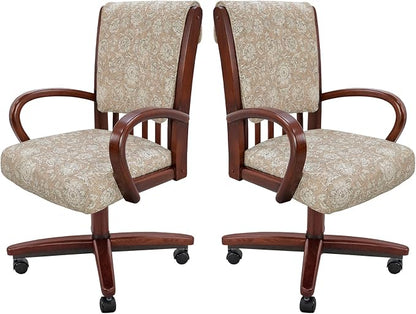 Chromcraft Set of 2 Chairs, Chairs with Soft Wheels for Kitchen Room