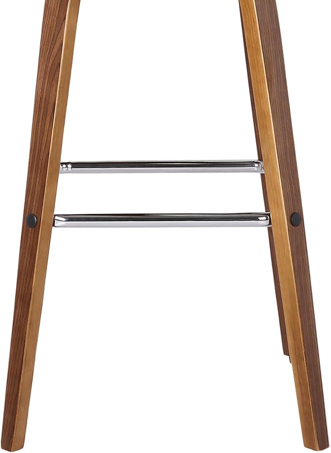 Vienna 30" Swivel Bar Stool in Walnut Wood Finish with Gray Faux Leather - Set of 3