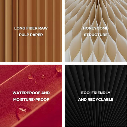 NOONTIDE Folding Stool - 12Inch Home Furniture 660lb Load Capacity Foldable Paper Stool Eco-Friendly Kraft Paper Honeycomb Design,Foldable to 1.2",Brown Modern Minimalist Stool for Living Room(Red)
