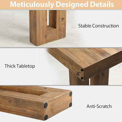 HOKYHOKY Reclaimed Solid Wood Console Table, 59" Long Farmhouse Entryway Table, Rectangular Couch Tables Behind Sofa, Accent Tables for Hallway, Entrance, Foyer, Living Room