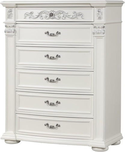 First of a Kind Platinum White King 5 Piece Bedroom Set