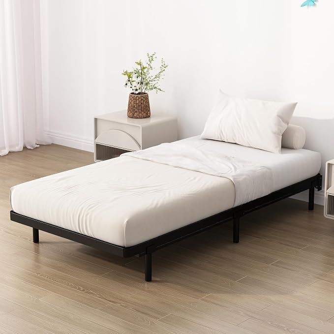 Upcanso Twin Box Spring Bed Base 2 Inch, Low Profile Metal Boxspring Twin Bunkie Board 2 Inch, 2000 Lbs Max Weight Capacity Mattress Foundation, Noise-Free, Easy Assembly