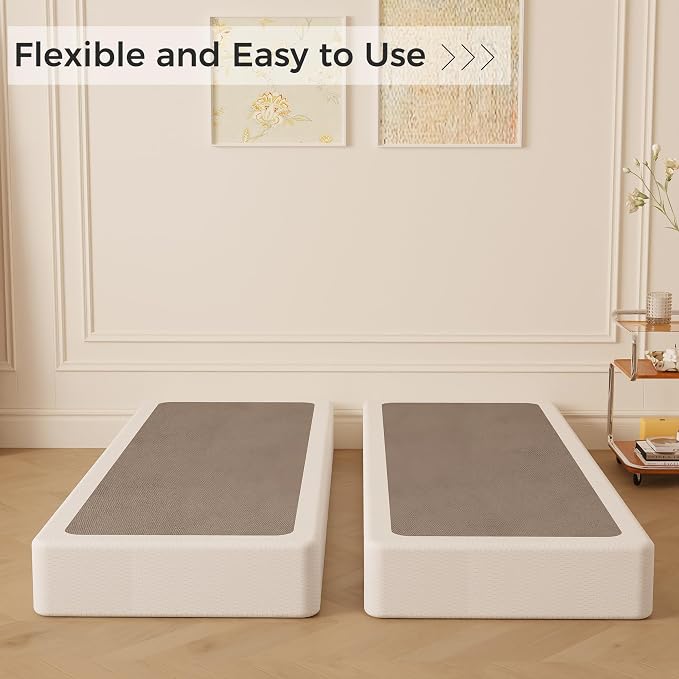 Maenizi Split Queen Box Spring 5 Inch, Easy Assembly Bed Foundation, Heavy Duty Low Profile Metal Box Spring for Queen Bed with Fabric Cover, Noise Free