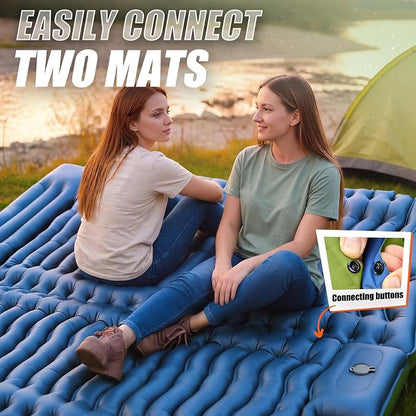 FUN PAC Camping Sleeping Pad,with Foot Pump and Pillow – Ultralight Compact Sleeping Mat for Backpacking, Hiking, Tent – Portable Single Inflatable Mattress for Outdoor