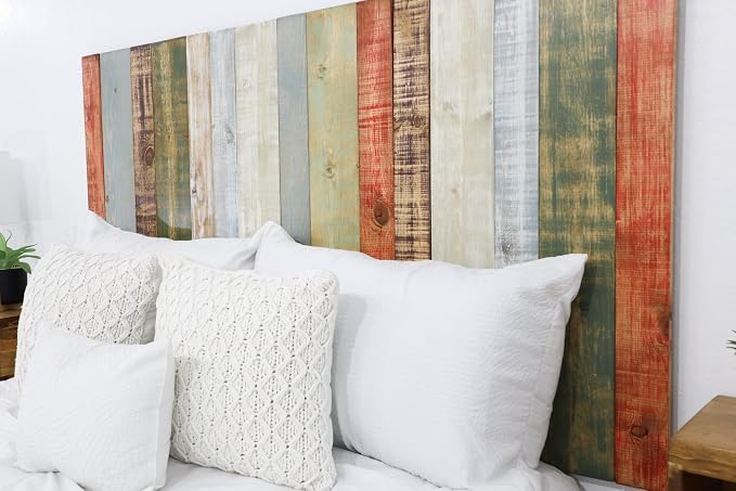 Barn Walls Retro Mix Headboard King Size, Hanger Style, Handcrafted. Mounts on Wall. Easy Installation