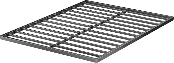 VIPSHOW 2 Inch Queen Metal Box Spring with Round Corners - 3000 lbs Capacity, Low Profile Bed Slat Replacement Bunkie Board with Steel Slats, Noise-Free, Easy Assemble, Black