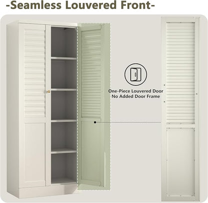 61'' Metal Pantry Cabinet with 4 Adjustable Shelves, Freestanding Steel Storage Cabinet for Kitchen & Home