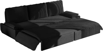 ERYE King Foldable Sleeper Sofa,Oversized 3-in-1 Convertible Pull Out Sleeper Sofabed W/Pillow Armrests,3 Seat Couch Space Saving Sleeper Sofa Bed for Living Room Bedroom
