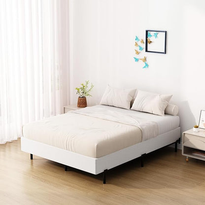 Upcanso 7 Inch King Box Spring Bed Base, Low Profile Metal Box Spring King with Fabric Cover, 3000 Lbs Max Weight Capacity Mattress Foundation, Noise-Free, Easy Assembly