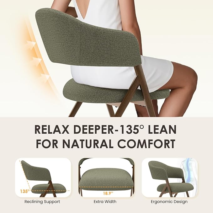COLAMY Dining Chairs Set of 4, Mid Century Modern Dining Room Kitchen Dinner Chairs with Iron Legs, Open Back and Padded Seat, for Living Room/Bedroom/Restaurant/Cafe, Green