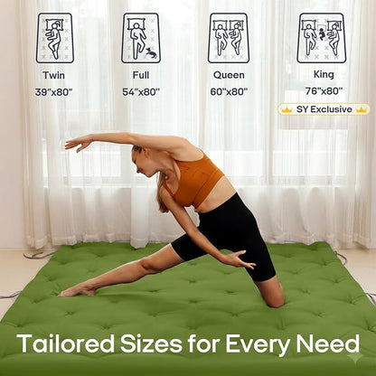 Syrinx Japanese Floor Futon Mattress Full Size 75"x54", Thicken Foldable Lazy Floor Bed for Adults, Roll Up Lounger Tatami Sleeping Mat, Water Resistant Futon Tatami Mattresses for Home, Travel.