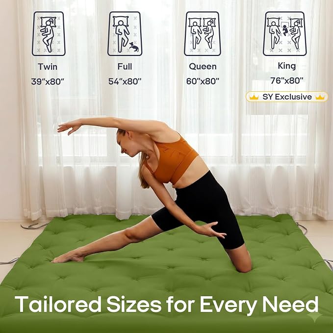 Syrinx Japanese Floor Futon Mattress King Size 80"x76", Foldable Lazy Floor Bed for Adults, Roll Up Lounger Tatami Sleeping Mat, Water Resistant Futon Tatami Mattresses for Home, Travel.